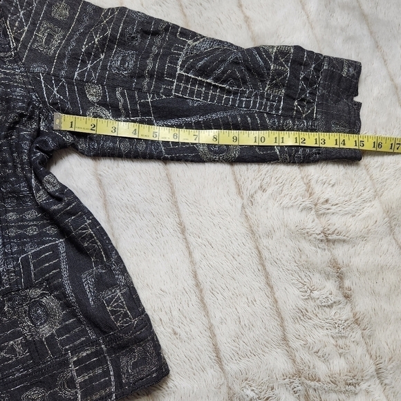 Jacket Filigree embroidered Black metallic gold and silver Size XL CHICO'S - Picture 15 of 15